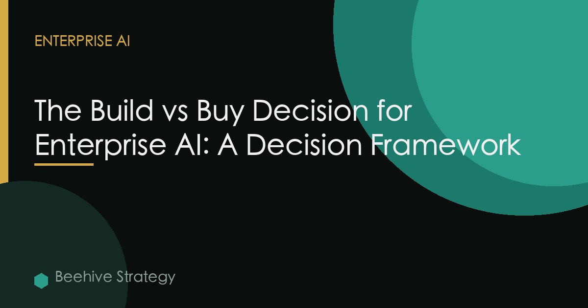 The Build vs Buy Decision for Enterprise AI: A Decision Framework